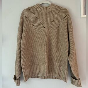 Tan Sweater with Eyelet design